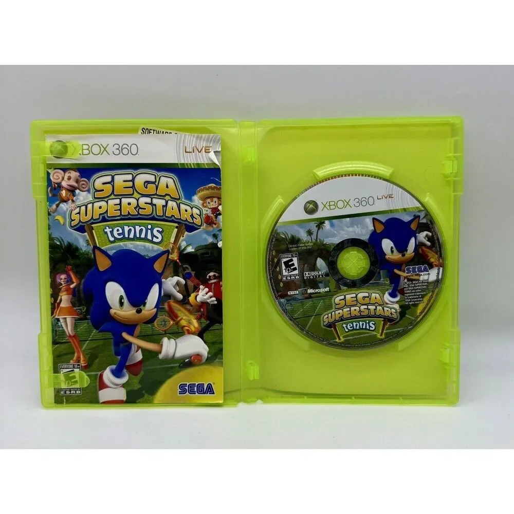 SEGA Superstars Tennis Xbox 360 Game Case & Manual NO‎ Compilation Disc